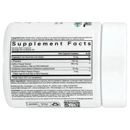 Codeage, Eternal, Liposomal Saffron+, 90 Vegetable Capsules