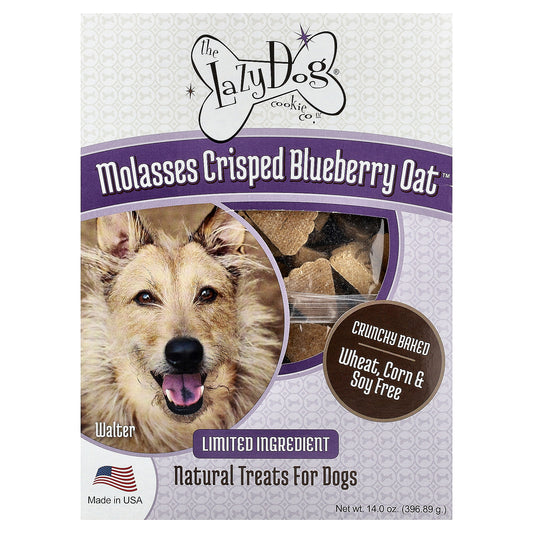 Lazy Dog Cookie, Natural Treats For Dogs, Molasses Crisped Blueberry Oat™, 14 oz (396.89 g)
