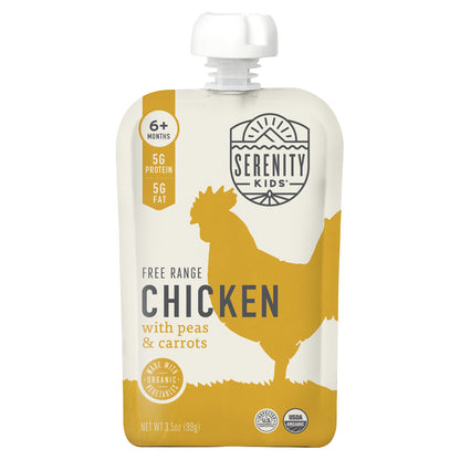 Serenity Kids, Free Range Chicken with Peas & Carrots, 6+ Months, 3.5 oz (99 g)