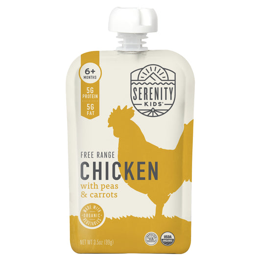 Serenity Kids, Free Range Chicken with Peas & Carrots, 6+ Months, 3.5 oz (99 g)
