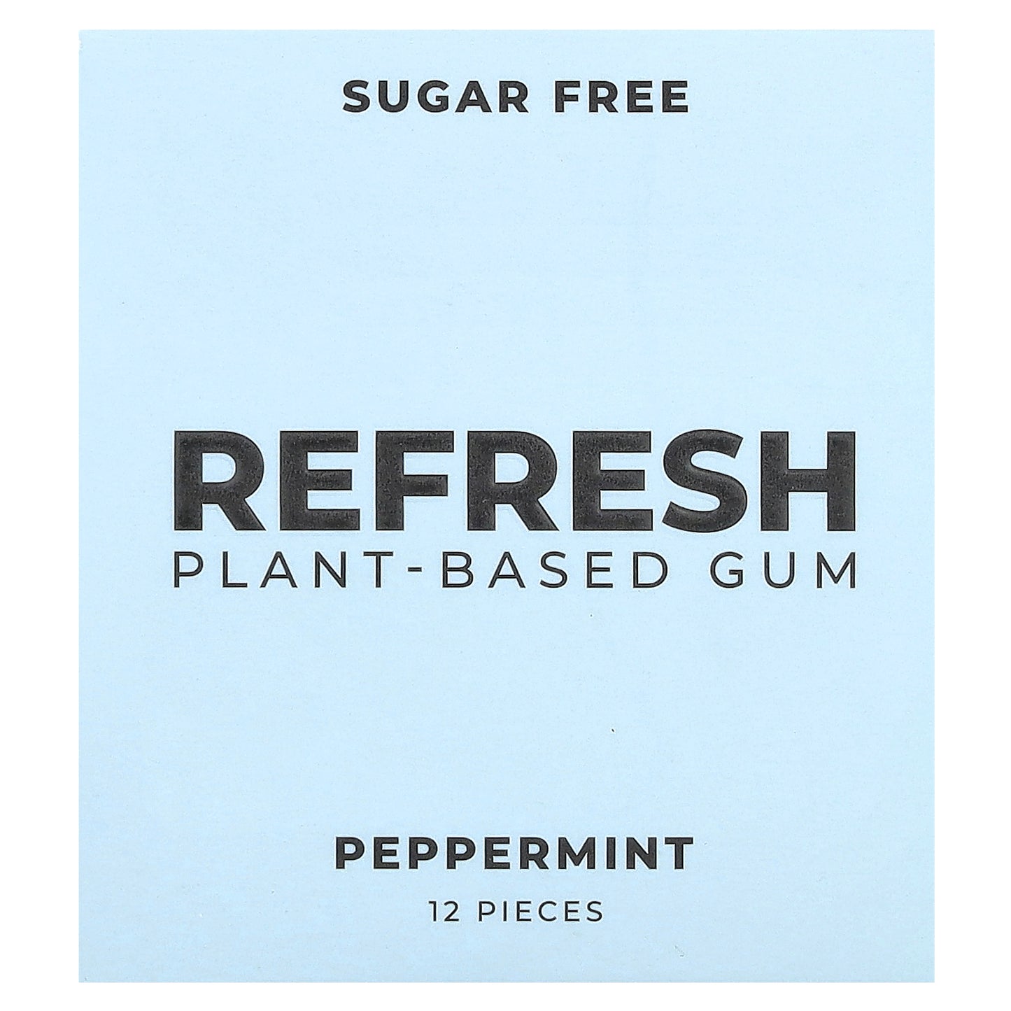 Refresh Gum, Plant-Based Gum, Peppermint, 12 Pieces