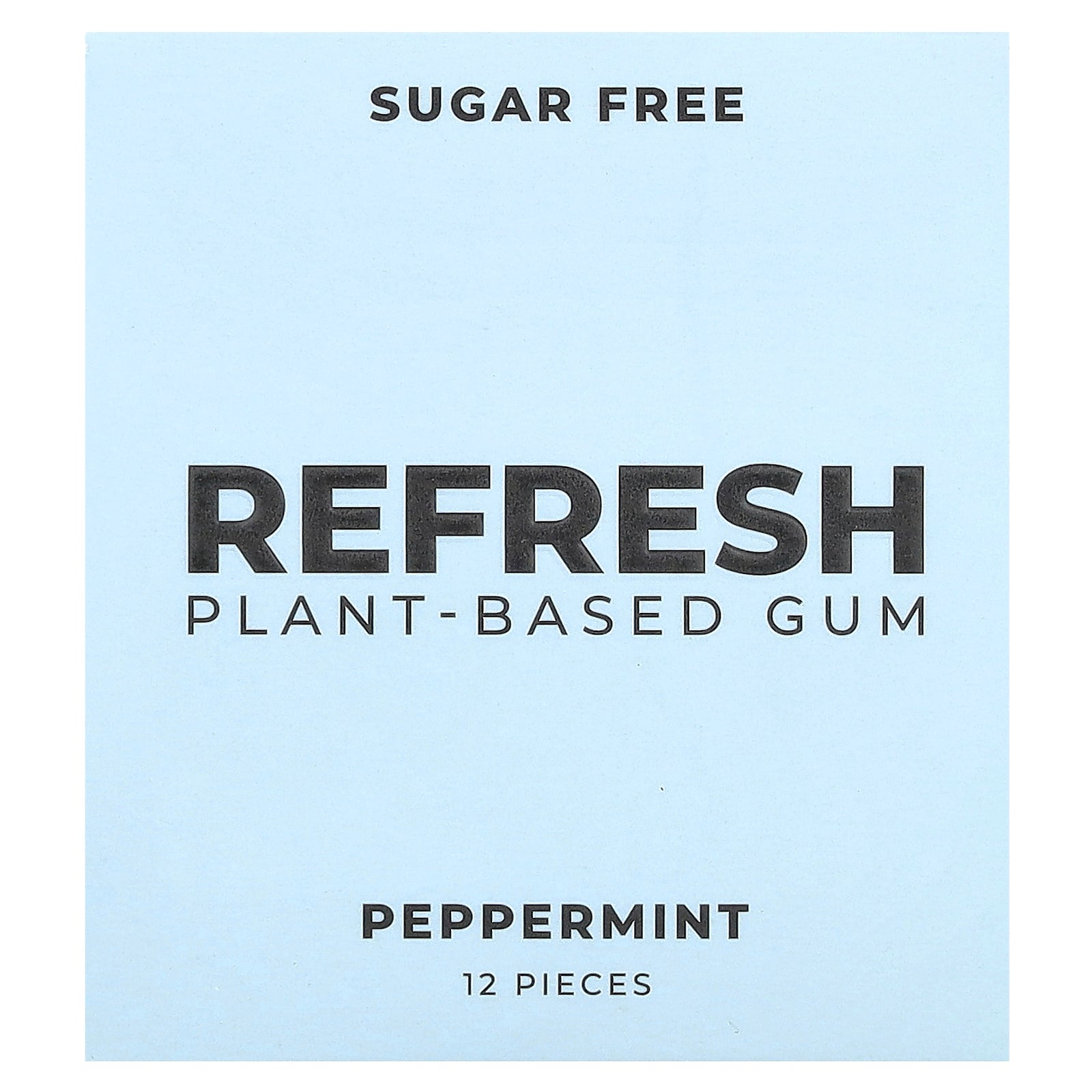 Refresh Gum, Plant-Based Gum, Peppermint, 12 Pieces