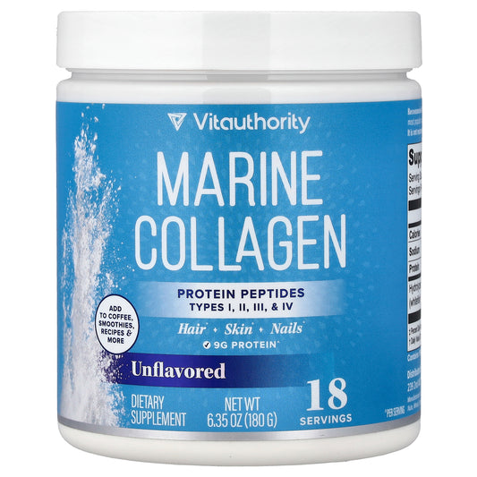 Vitauthority, Marine Collagen, Unflavored, 6.35 oz (180 g)