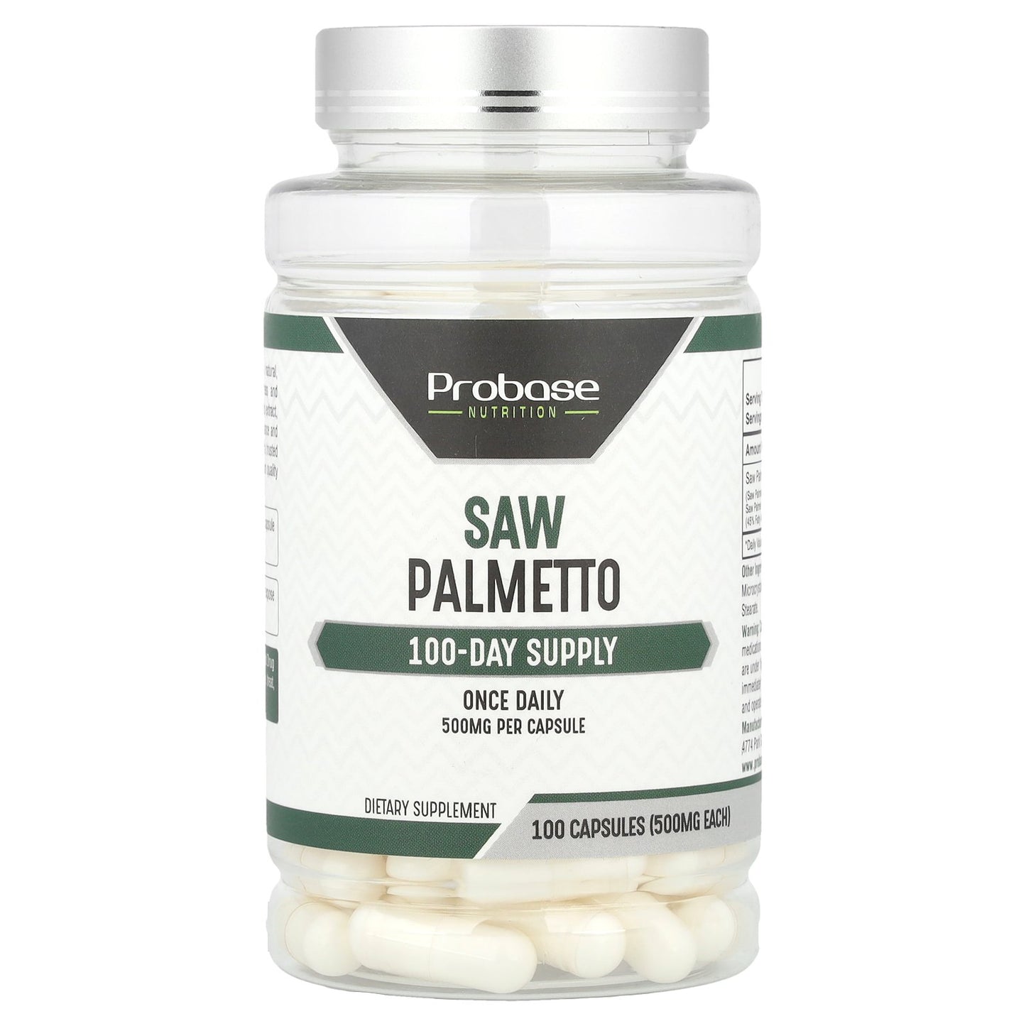 Probase Nutrition, Saw Palmetto, 500 mg, 100 Capsules