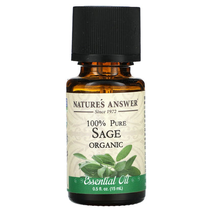 Nature's Answer, 100% Pure Organic Essential Oil, Sage, 0.5 fl oz (15 ml)