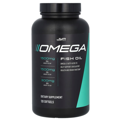 JYM Supplement Science, Omega Fish Oil, 120 Softgels (1,300 mg per Softgel)