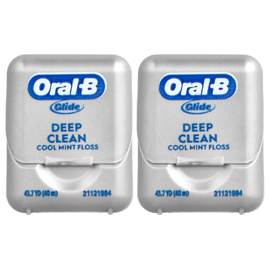 Oral-B, Glide, Deep Clean Floss, Cool Mint, 2 Pack, 43.7 yd (40 m) Each
