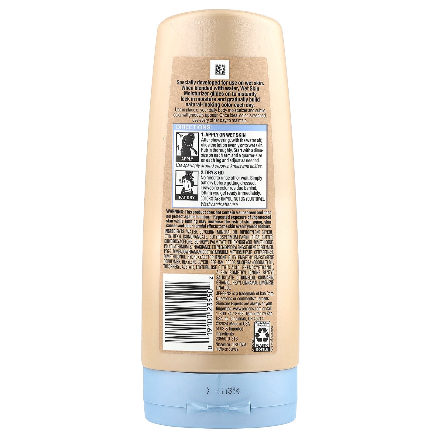 Jergens, Natural Glow, Wet Skin Moisturizer, Fair to Medium, 7.5 fl oz (221 ml)