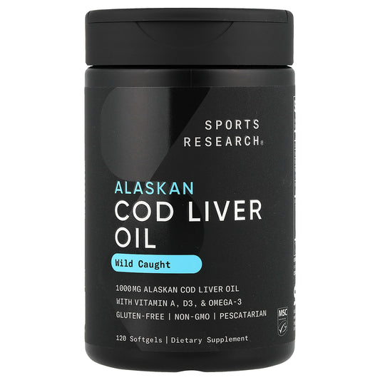 Sports Research, Alaskan Cod Liver Oil, 120 Softgels