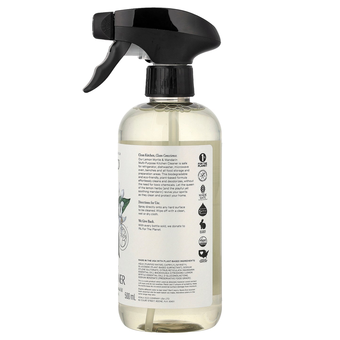 Koala Eco, Natural Multi-Purpose Kitchen Cleaner, Australian Lemon Myrtle & Mandarin Essential Oil, 16.9 fl oz (500 ml)