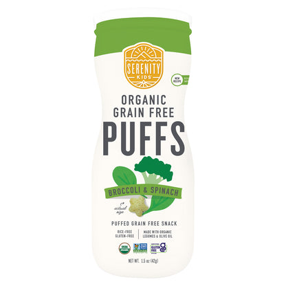 Serenity Kids, Organic Grain Free Puffs, Broccoli & Spinach, 1.5 oz (42 g)