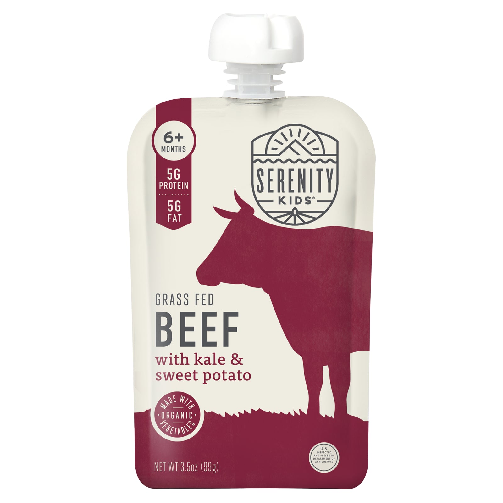 Serenity Kids, Grass Fed Beef with Organic Kale & Sweet Potato, 6+ Months, 3.5 oz (99 g)