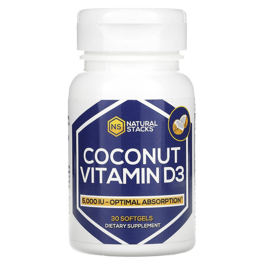Natural Stacks, Coconut Vitamin D3, 5,000 IU, 30 Softgels