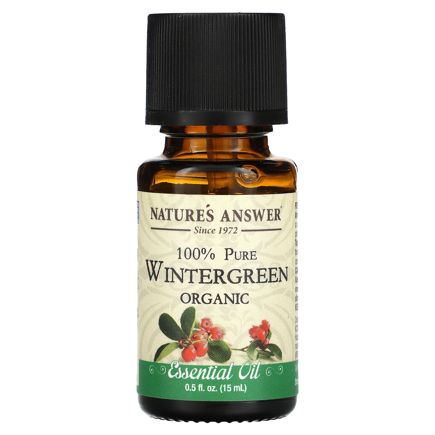 Nature's Answer, 100% Pure Organic Essential Oil, Wintergreen, 0.5 fl oz (15 ml)