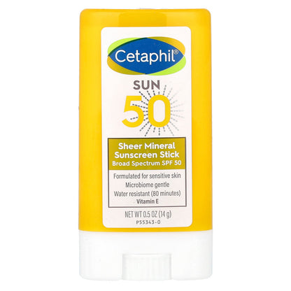 Cetaphil, Sheer Mineral Sunscreen Stick, SPF 50, 0.5 oz (14 g)