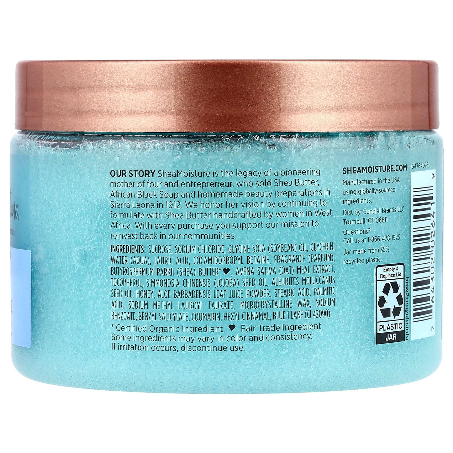 SheaMoisture, Smooth & Exfoliating Shea Sugar Scrub, Manuka Honey & Oatmeal, 12 oz (340 g)