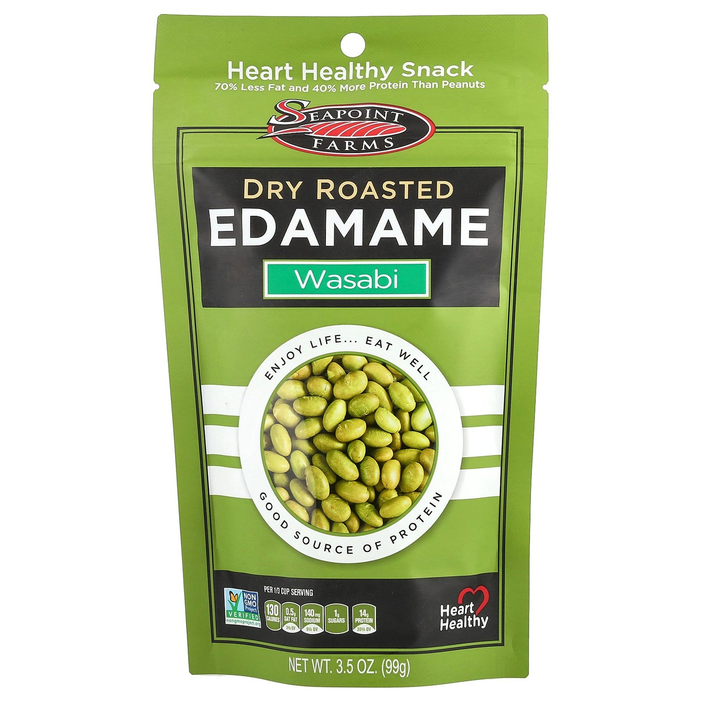 Seapoint Farms, Dry Roasted Edamame, Wasabi, 3.5 oz (99 g)