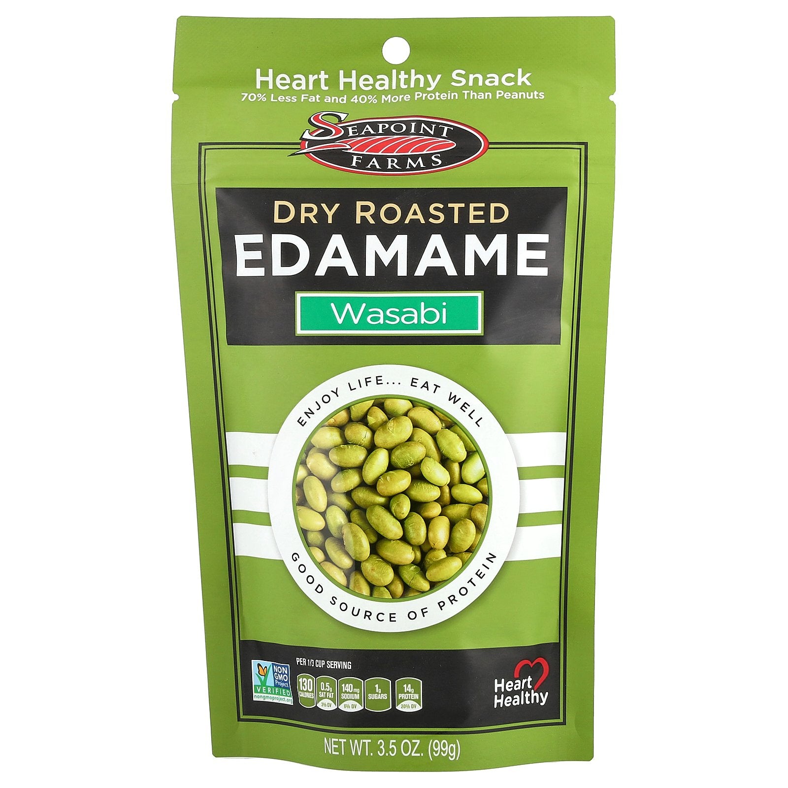 Seapoint Farms, Dry Roasted Edamame, Wasabi, 3.5 oz (99 g)