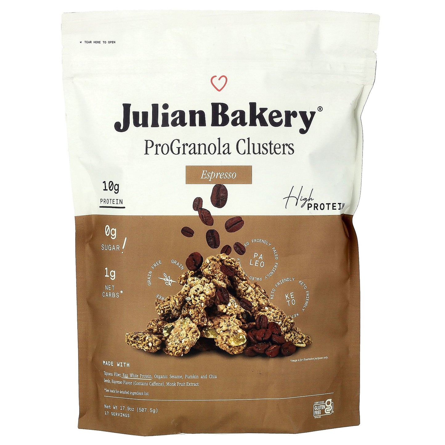 Julian Bakery, ProGranola Clusters, Espresso, 17.9 oz (507.5 g)