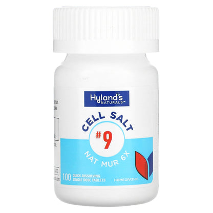 Hyland's Naturals, Cell Salt #9, Nat Mur 6X, 100 Quick-Dissolving Single Tablet Doses