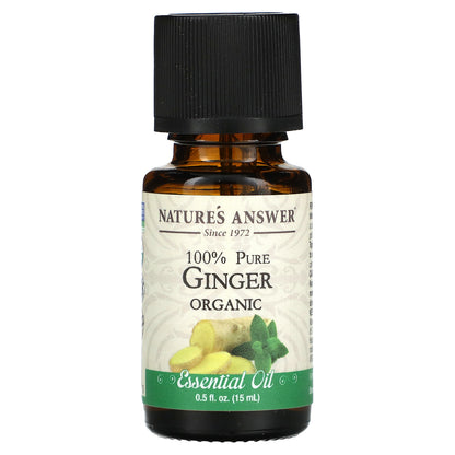 Nature's Answer, 100% Pure Organic Essential Oil, Ginger, 0.5 fl oz (15 ml)