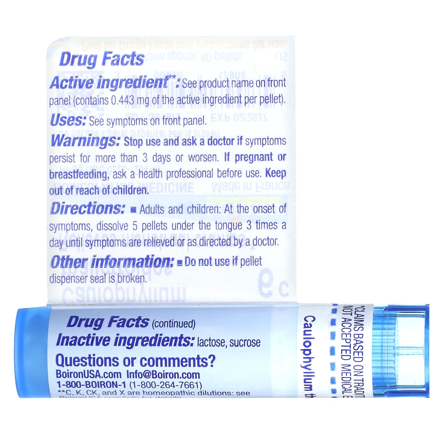 Boiron, Caulophyllum Thalictroides, 6C, Cramp Relief, Approx 80 Pellets