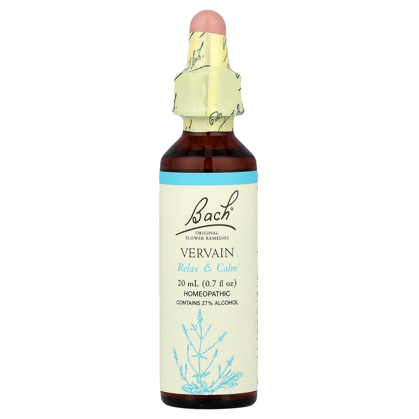 Bach, Original Flower Remedies, Vervain, 0.7 fl oz (20 ml)