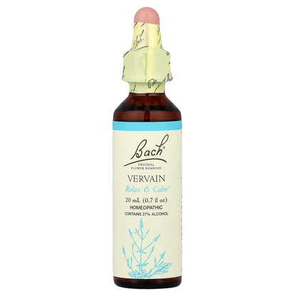 Bach, Original Flower Remedies, Vervain, 0.7 fl oz (20 ml)