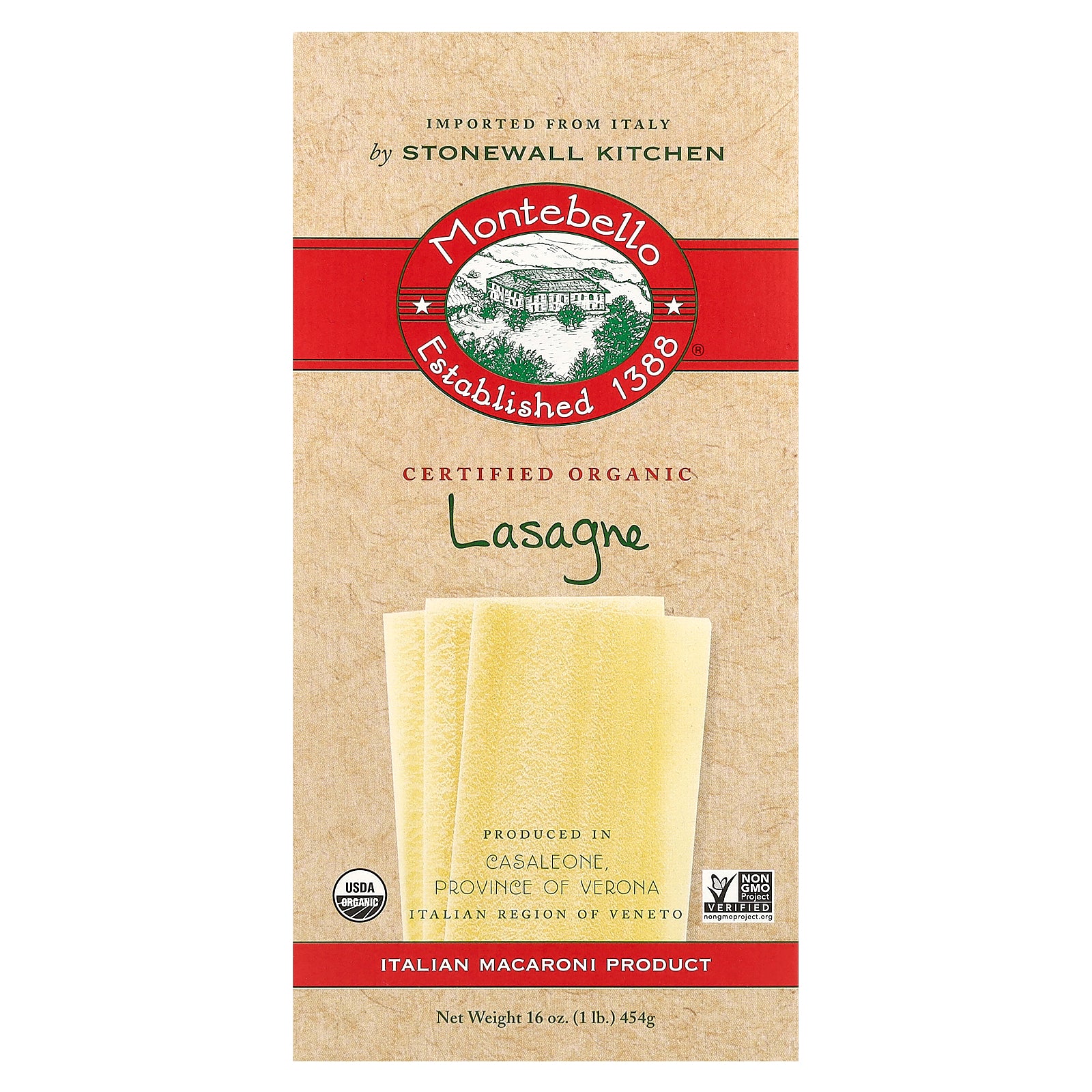 Montebello, Organic Lasagne, 16 oz (454 g)