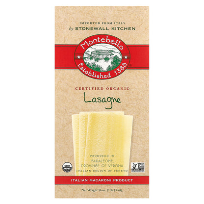 Montebello, Organic Lasagne, 16 oz (454 g)