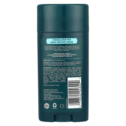 Jason Natural, Men's, Deodorant, Aluminum Free, Ocean Minerals + Eucalyptus, 2.5 oz (71 g)