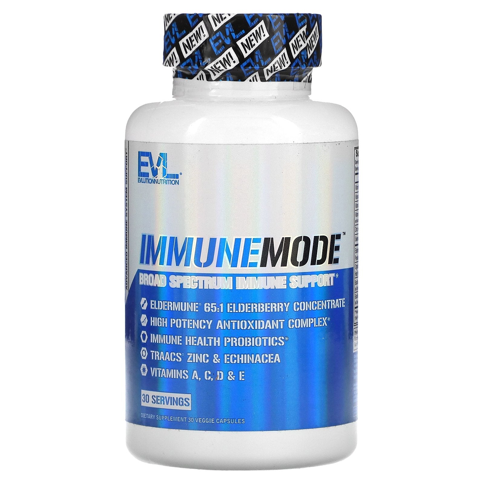 EVLution Nutrition, ImmuneMode, Broad Spectrum Immune Support, 30 Veggie Capsules