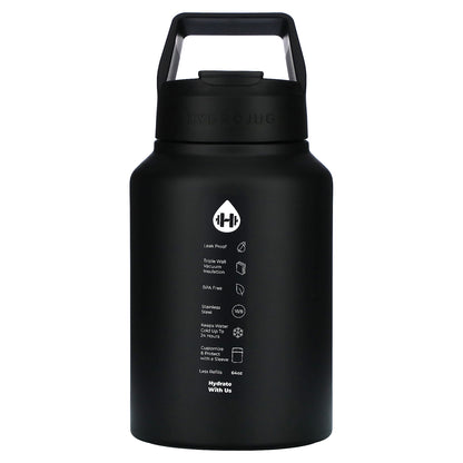 HydroJug, Stainless Steel Jug, Matte Black, 64 oz