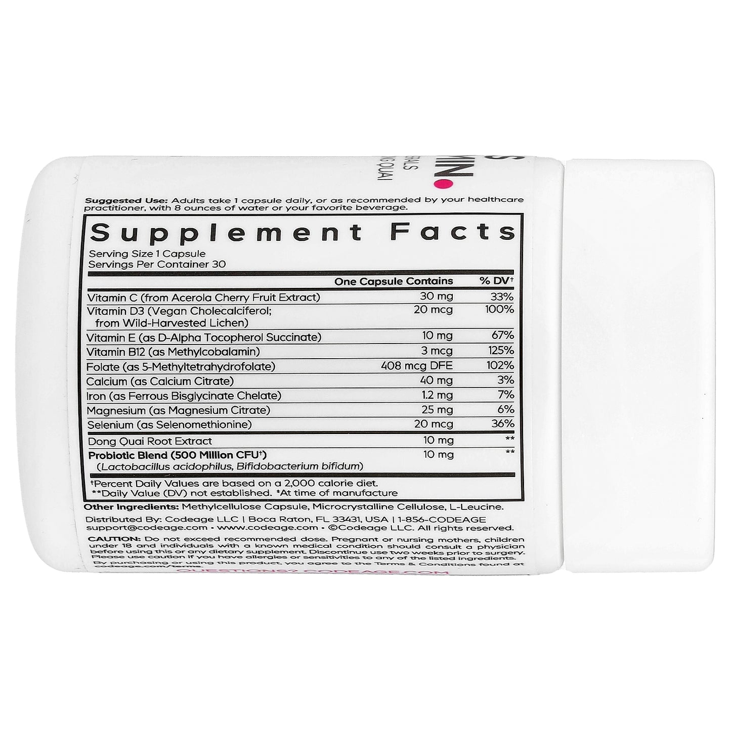 Codeage, Women's Multivitamin, 30 Vegetable Capsules