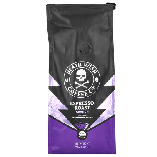 Death Wish Coffee, Ground, Espresso Roast, 9 oz (255 g)