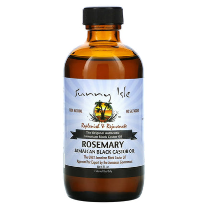 Sunny Isle, 100% Natural Jamaican Black Castor Oil, Rosemary, 4 fl oz