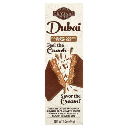 Original Natural Sweets, Dubai Hazelnut Cocoa Cream Bar, 3.2 oz (91 g)
