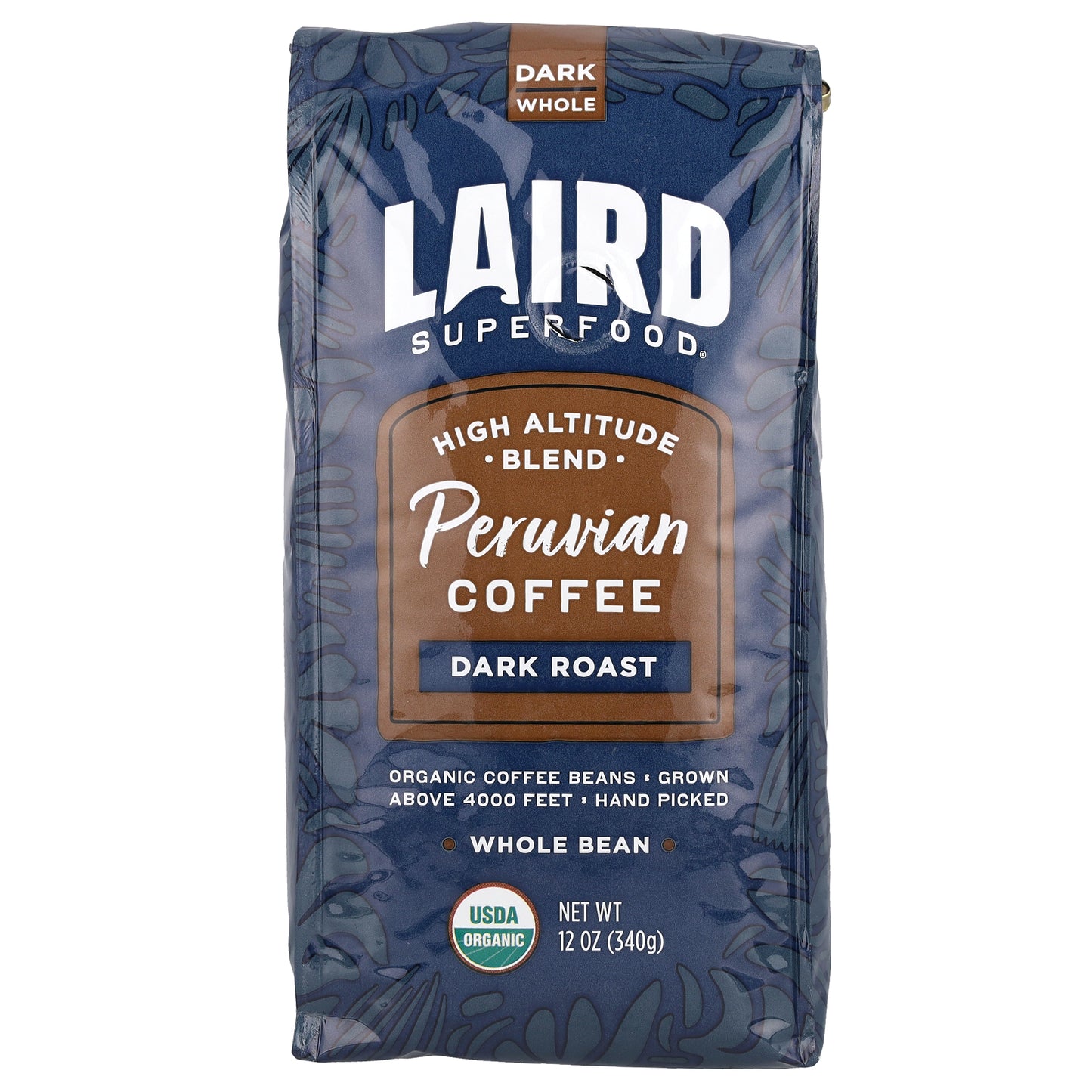 Laird Superfood, Peruvian Coffee, Whole Bean, Dark, 12 oz (340 g)