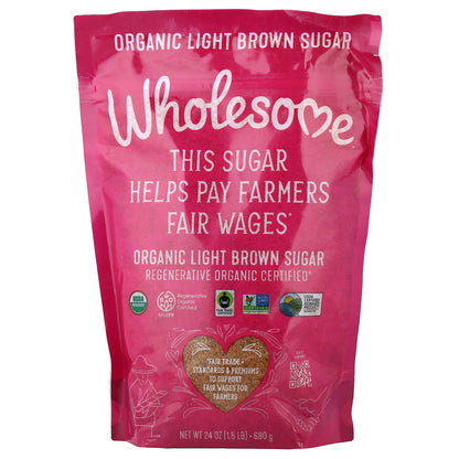 Wholesome Sweeteners, Organic Light Brown Sugar, 24 oz (680 g)