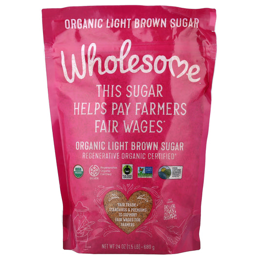 Wholesome Sweeteners, Organic Light Brown Sugar, 24 oz (680 g)