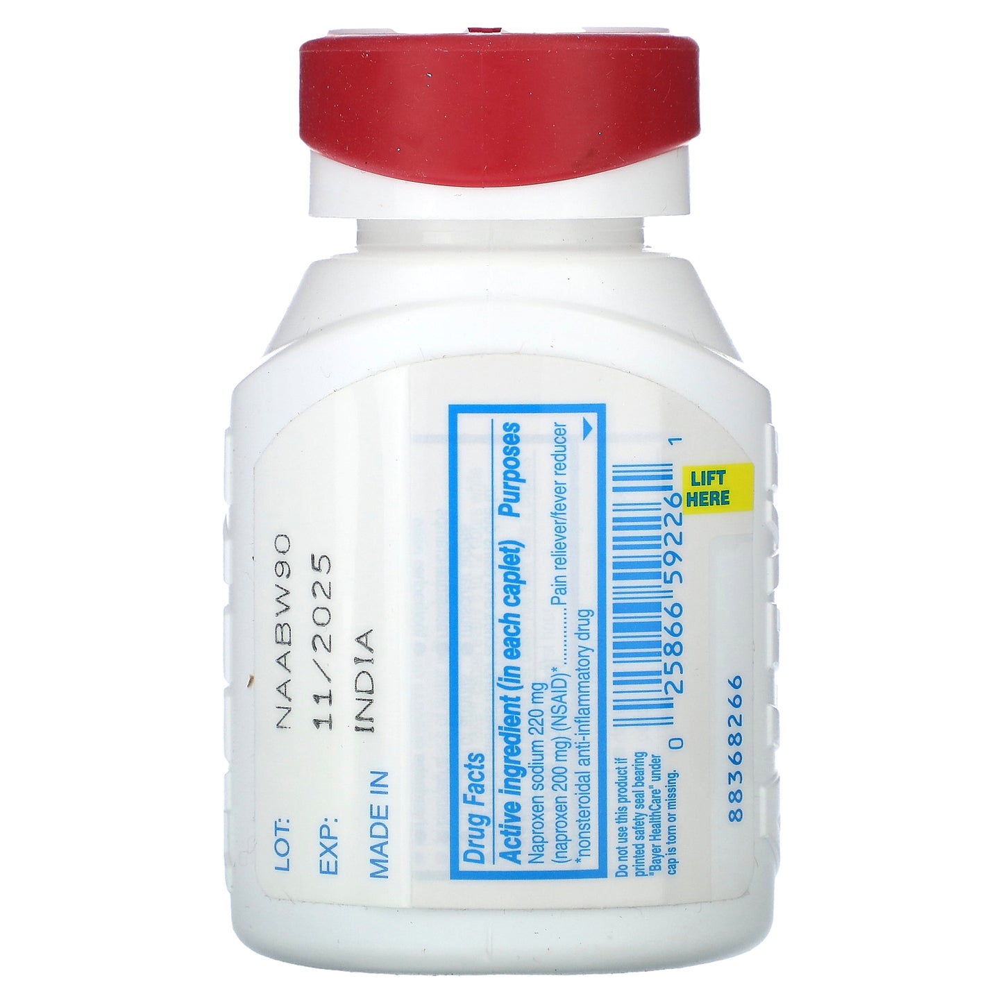 Aleve, Naproxen Sodium Tablets, Easy Open Arthritis Cap, 220 mg, 90 Caplets