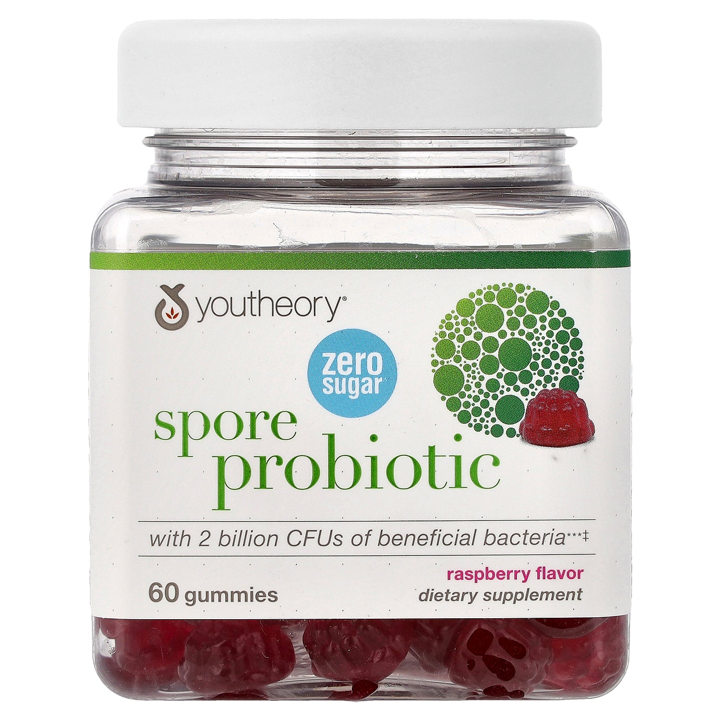 Youtheory, Spore Probiotic Gummies, Raspberry, 60 Gummies