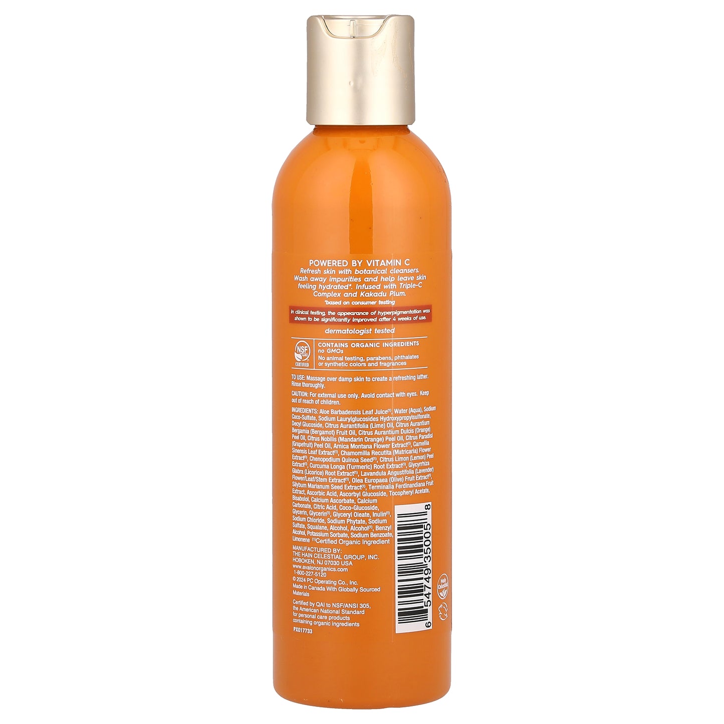 Avalon Organics, Vitamin C, Cleansing Gel, 6 fl oz (177 ml)