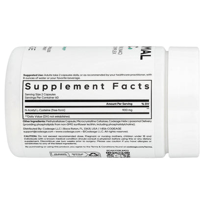 Codeage, Liposomal NAC, 120 Vegetable Capsules (450 mg per Capsule)