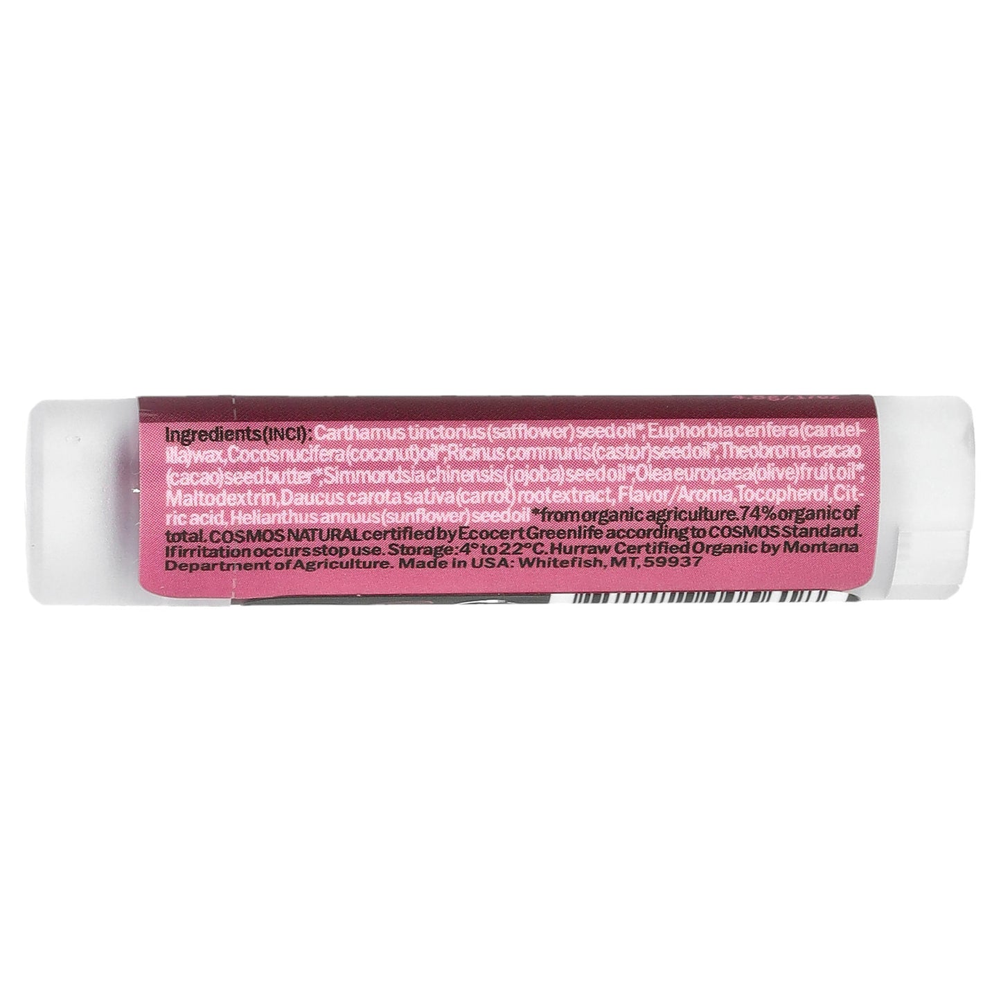 Hurraw! Balm, Tinted Lip Balm, Raspberry, 0.17 oz (4.8 g)