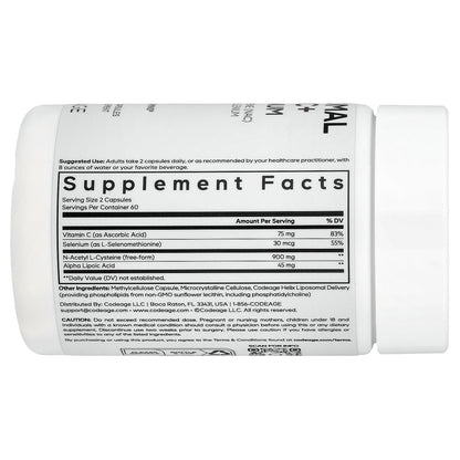 Codeage, Liposomal NAC+ Platinum, 120 Vegetable Capsules