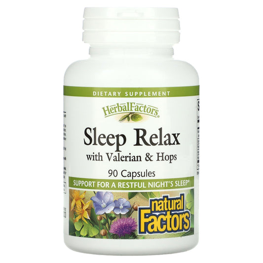 Natural Factors, Sleep Relax with Valerian & Hops, 90 Capsules