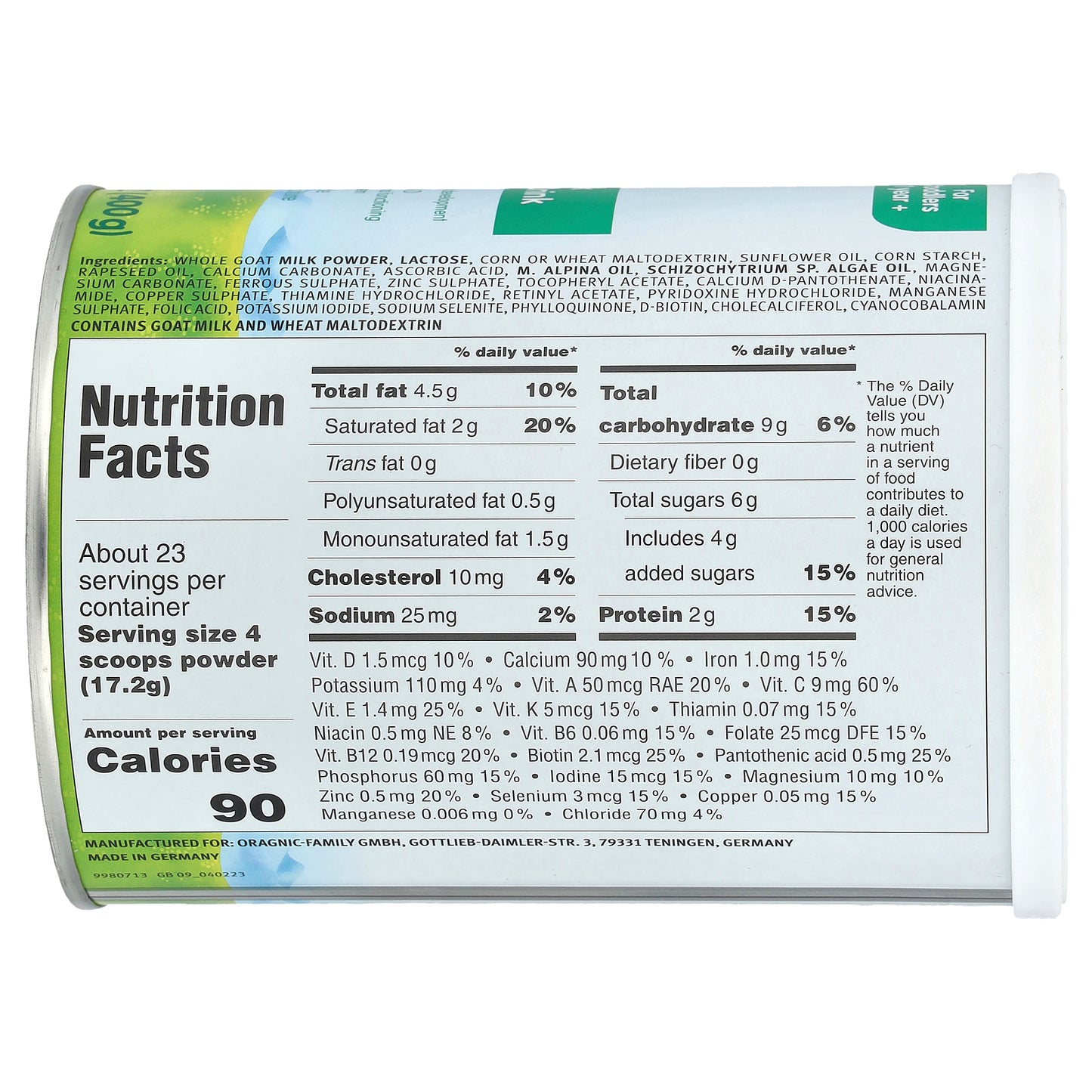 Holle, Goat Milk Toddler Drink, 1 Year+, 14.1 oz (400 g)