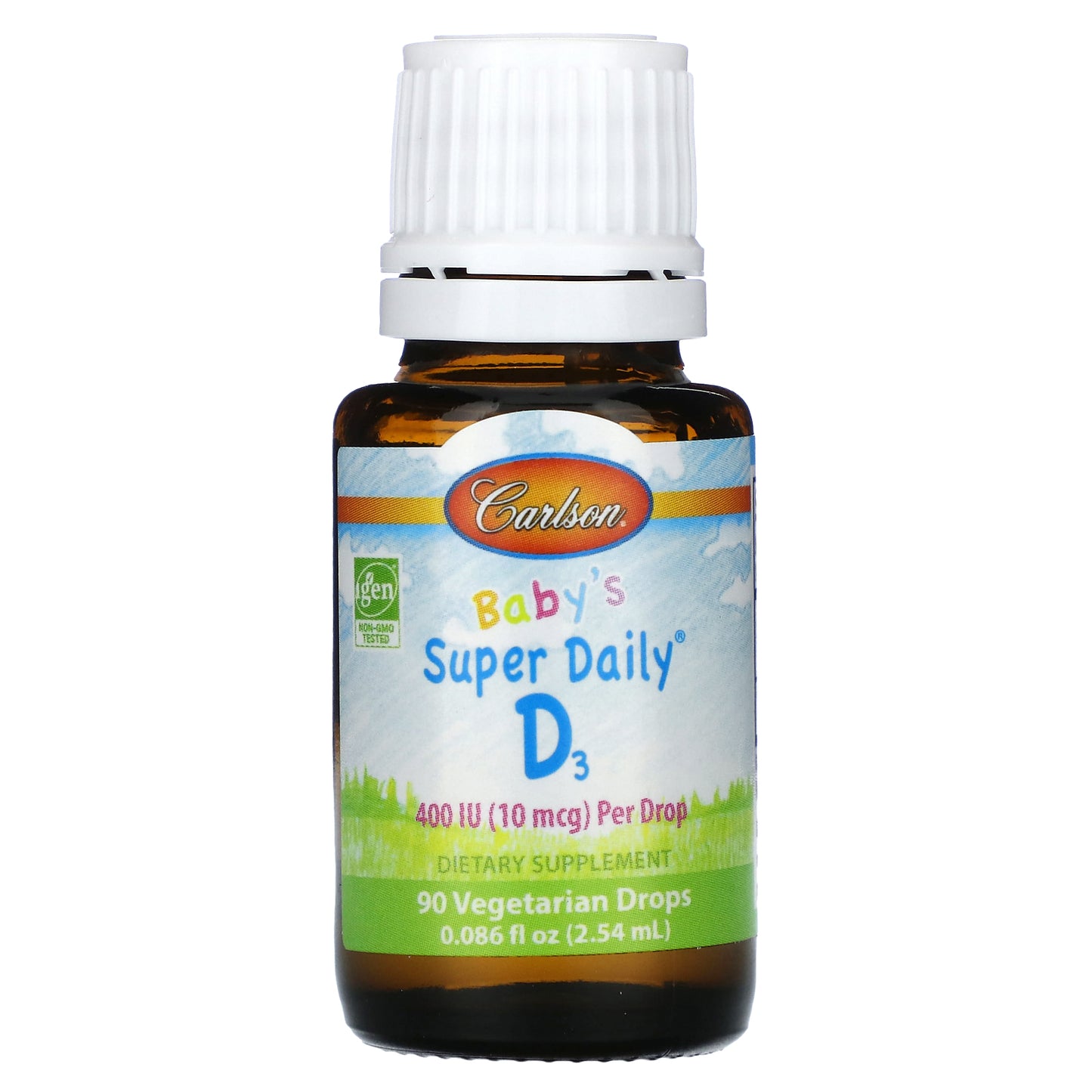 Carlson, Baby's Super Daily® D3, 10 mcg (400 IU), 0.086 fl oz (2.54 ml)