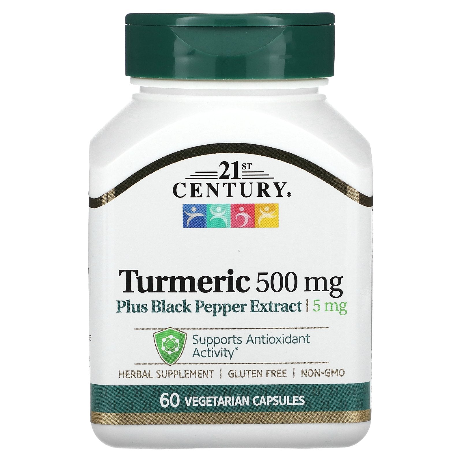 21st Century, Turmeric Plus Black Pepper Extract, 500 mg, 60 Vegetarian Capsules